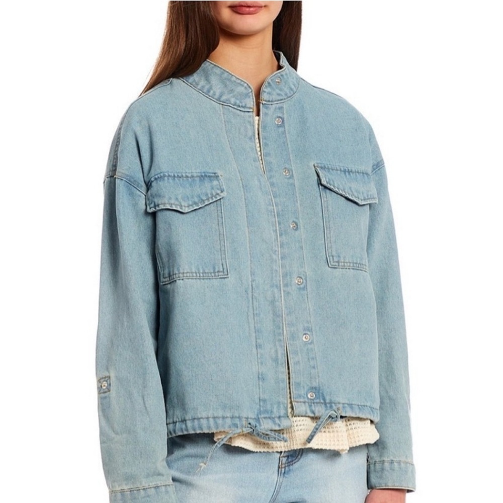 Blu Pepper denim jean jacket size S drawstring waist